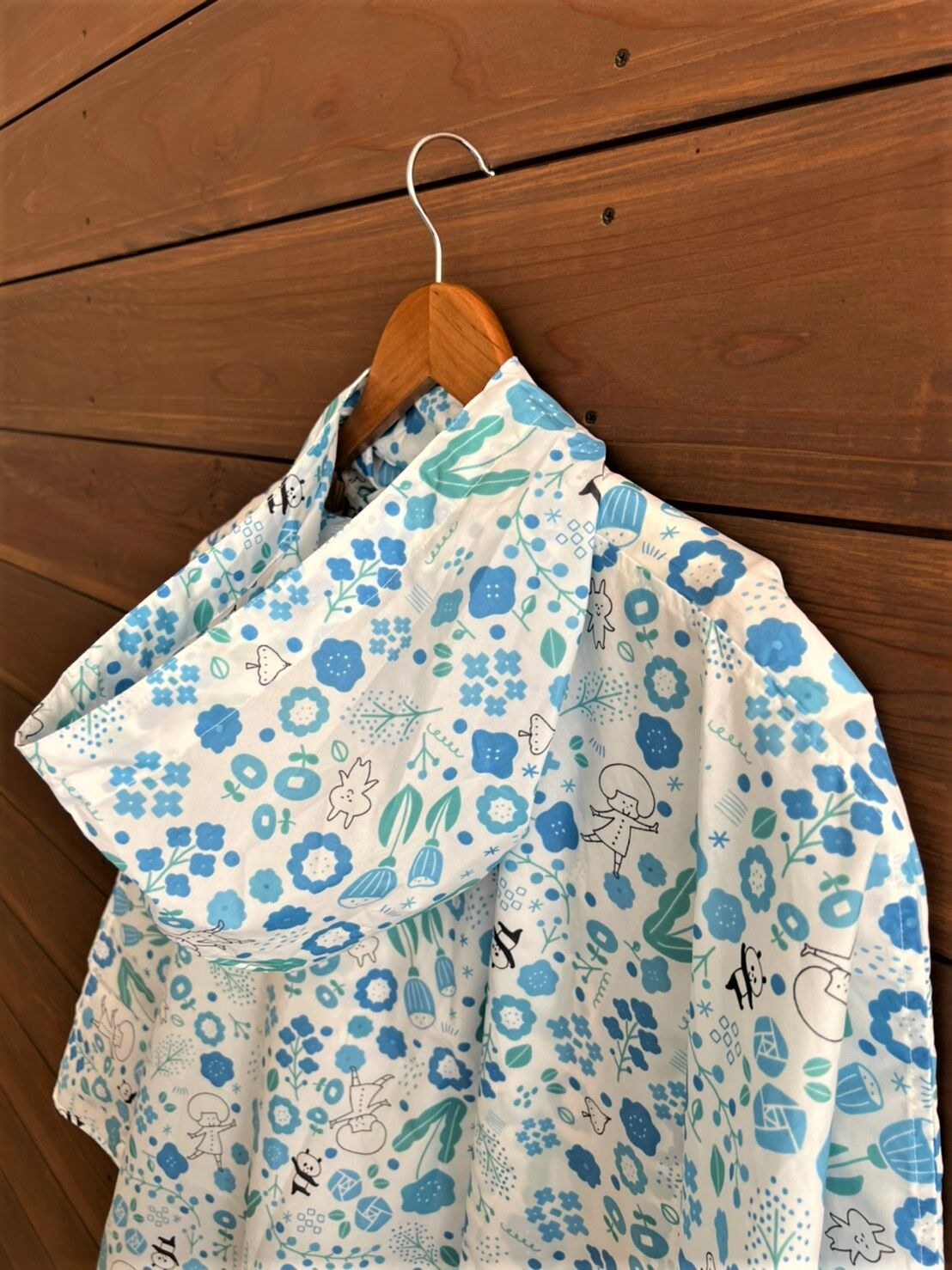 mizutama ポンチョ フラワー（ブルー） | miomio オンラインストア