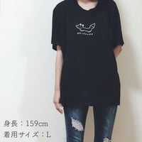 ゆるっとおきつねTシャツ黒