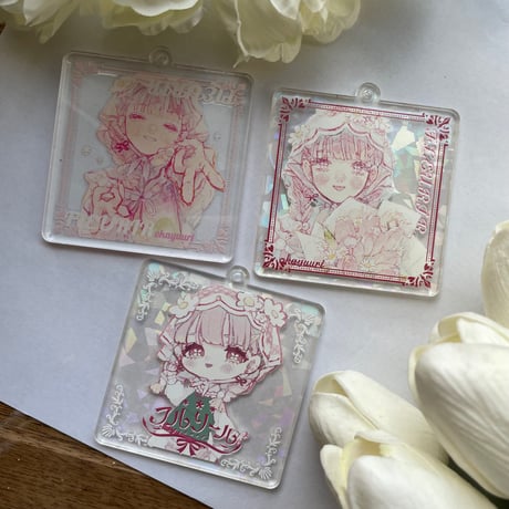 ちゅりアクキー 全3種+レア【西瓜みいさん二人展グッズ】