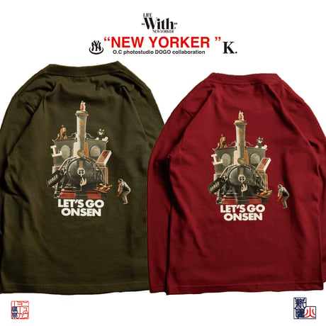 With "DOGO" collaboration L/S T-shirts -Burgundy-