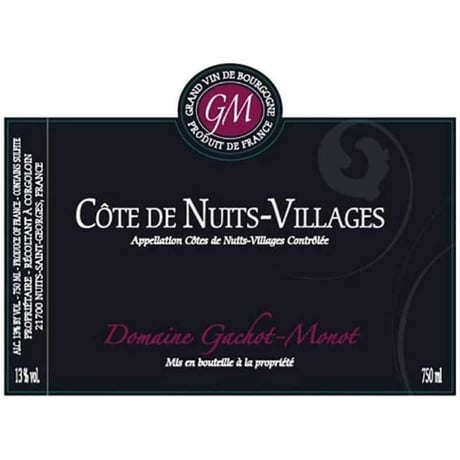 ドメーヌ・ガジョ・モノ コート・ド・ニュイ・ヴィラージュ ルージュ Domaine Gachot Monot Cote De Nuits Villages Rouge  2020 (750ml)