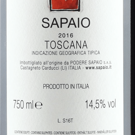 ポデーレ・サパイオ・ボルゲリ スペリオーレ Podere Sapaio Bolgheri Superiore 2017  (750ml)