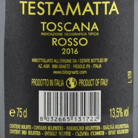 ビービー・グラーツ テスタマッタ ロッソ Bibi Graetz Testamatta Rosso 2016 (750ml)