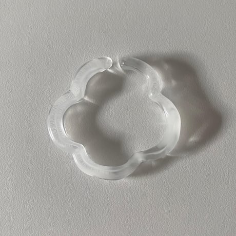 glassflower earcuff(whitemarble)