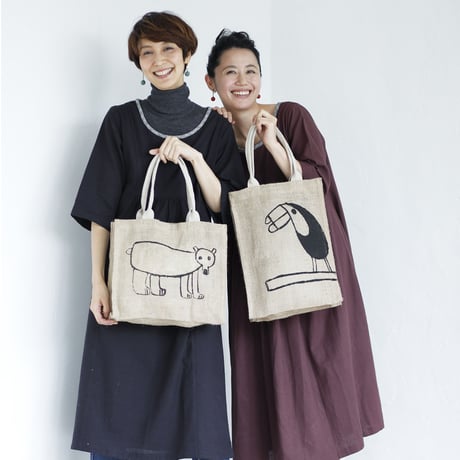 ジュートバッグ エイブルアート「オオハシ」｜8369