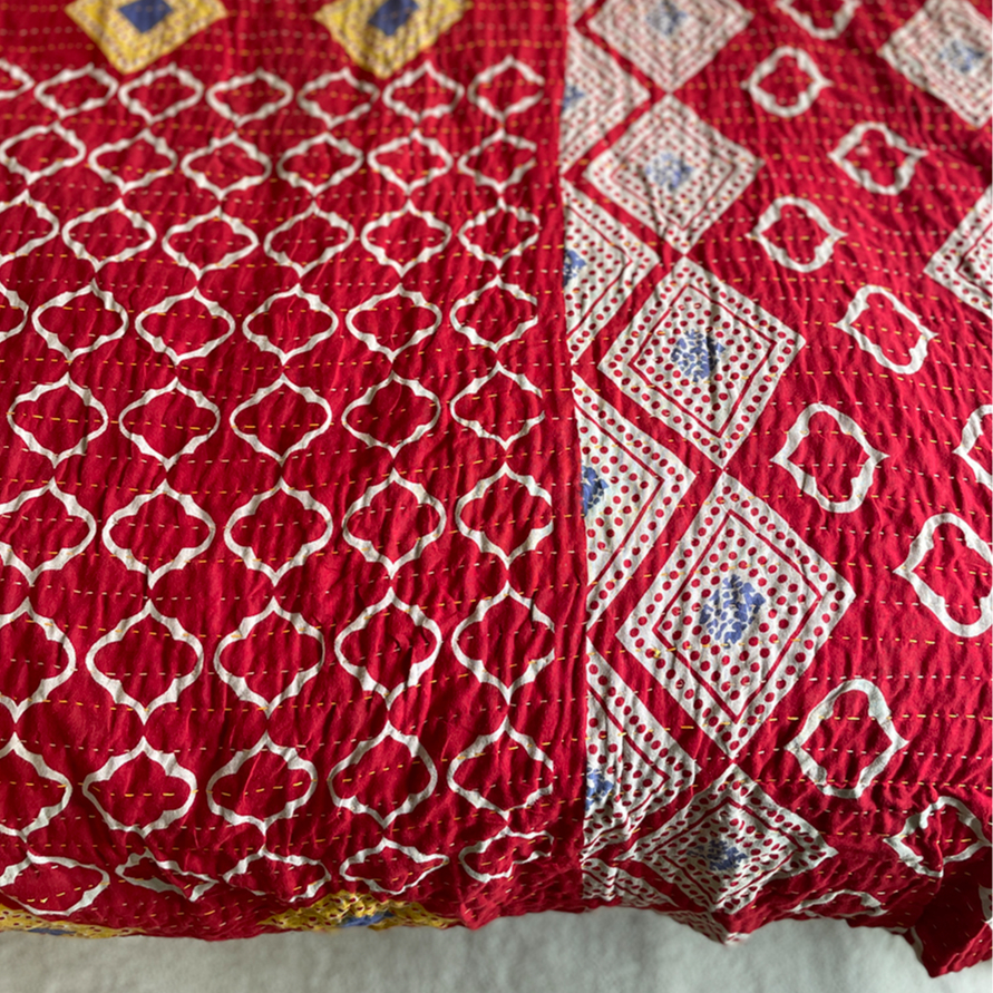 古布マルチクロス④ リユースサリー マルチクロス 赤系｜39099 | Craftlink