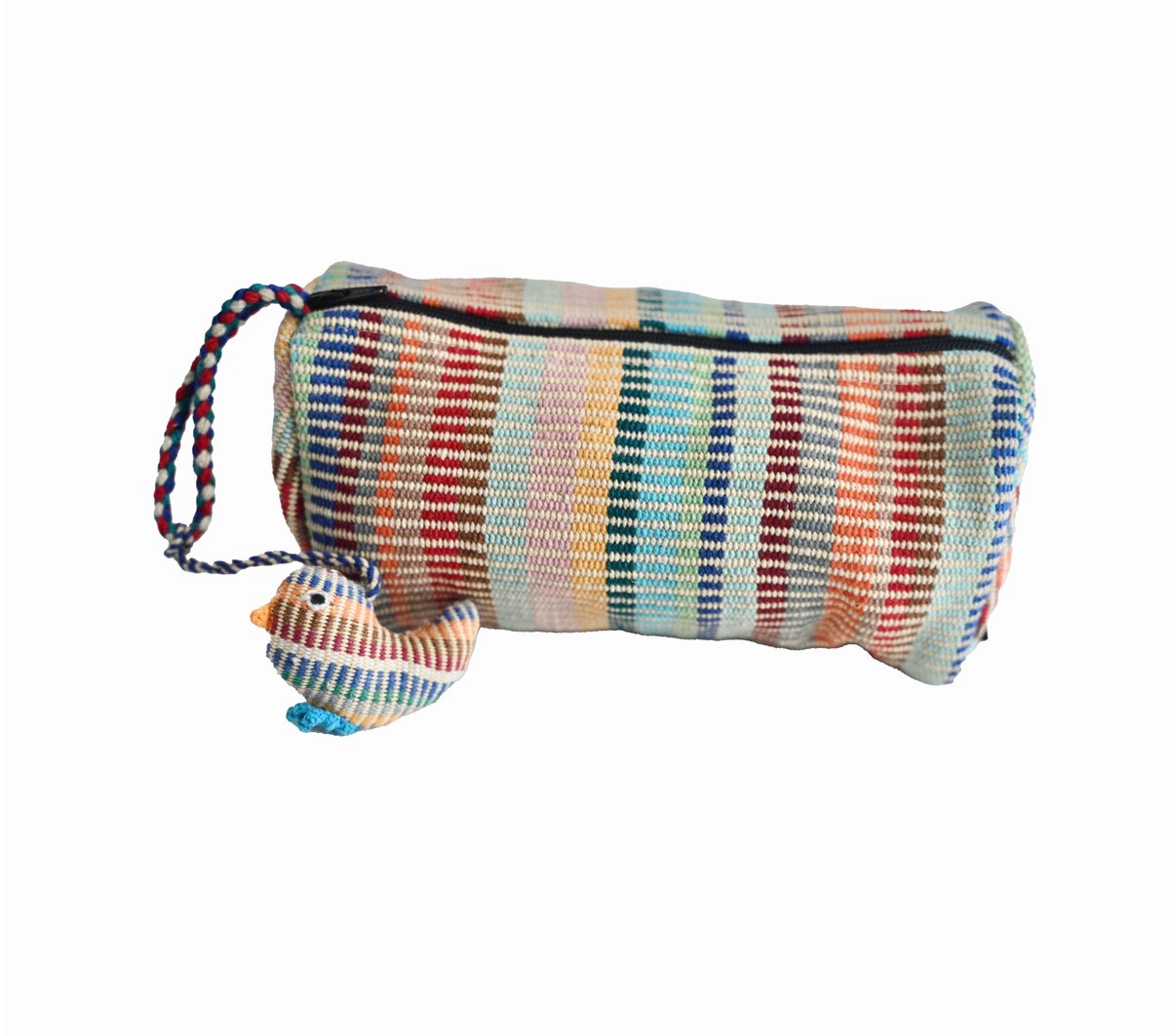 カラフル手織ポーチ(鳥マスコット付)｜39038 | Craftlink オンライン