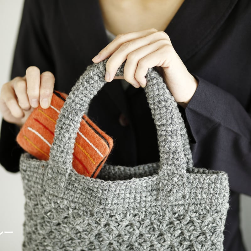 【runa 様】ハンドバッグ　アランニット　レザー　ハンドメイド runa 様】ハンドバッグ アランニット レザー ハンドメイド runa 様