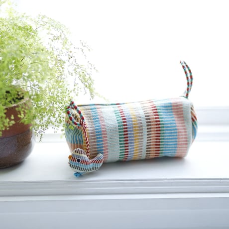 カラフル手織ポーチ(鳥マスコット付)｜39038