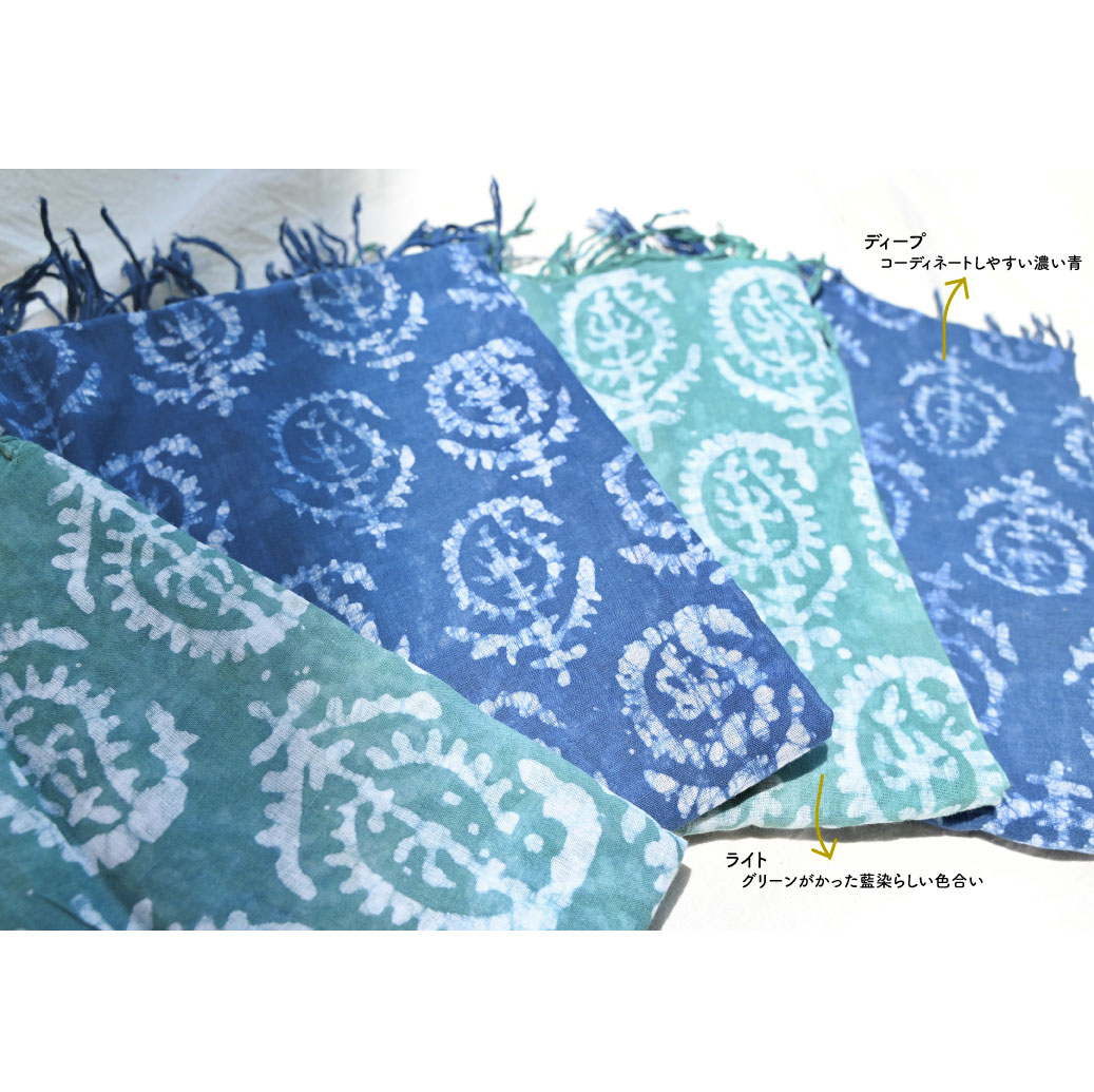 BINhouseのSlLK手描きろうけつ染めスカ一フ BINhouseのSlLK手描きろうけつ染めスカ一フ BINhouseのSILK