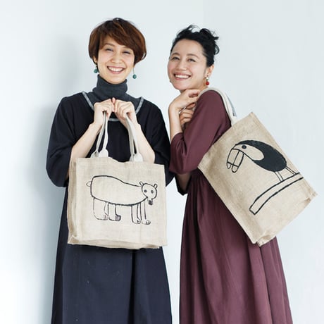 ジュートバッグ エイブルアート「オオハシ」｜8369