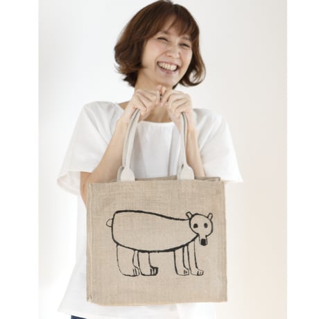 ジュートバッグ エイブルアート「しろくま」｜8370