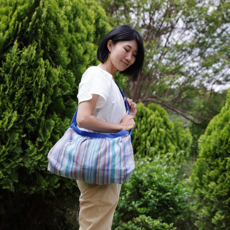 手織布のショルダーバッグ リユース糸｜8187