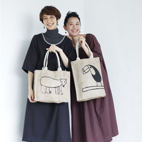 ジュートバッグ エイブルアート「しろくま」｜8370