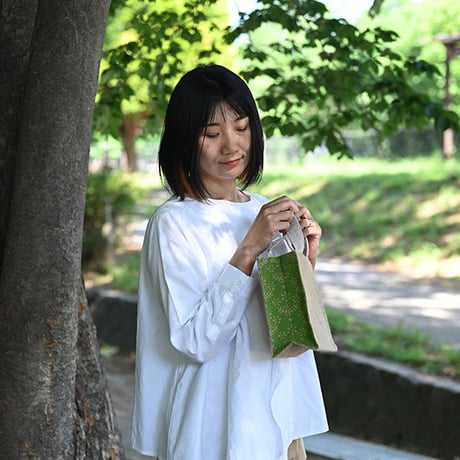 ジュートミニバッグ 星と花