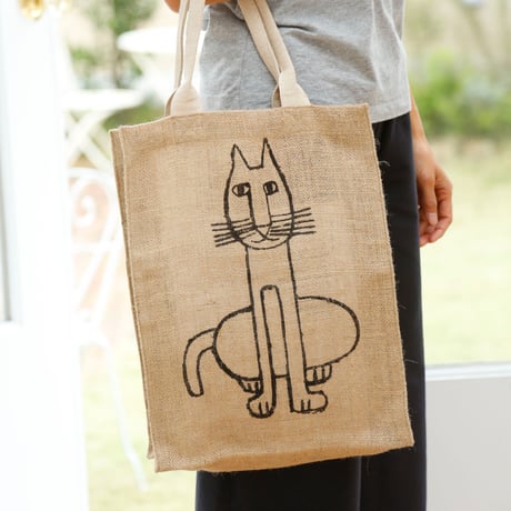 ジュートバッグ エイブルアート「ねこ」｜8336