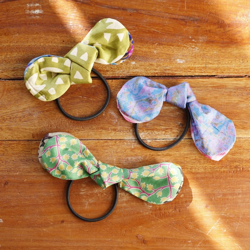 【322】 ハンドメイド　リボン　ヘアゴム リユースサリーのリボンヘアゴム｜17114 | Craftlink オンラインショップ