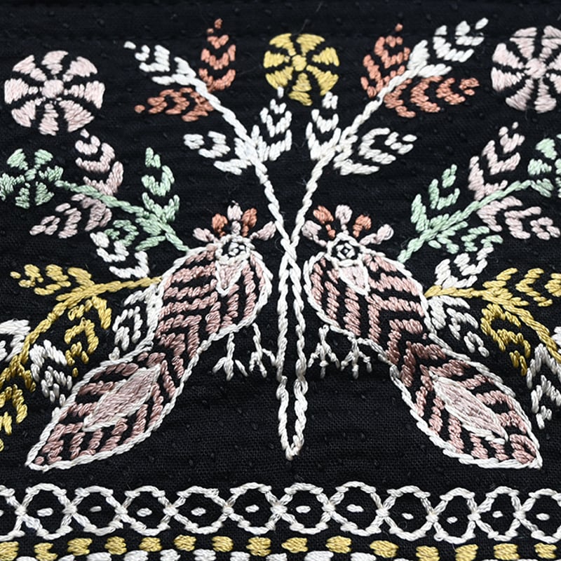 ノクシカタポーチ付きティッシュケース 花と鳥 | 39702 | Craftlink