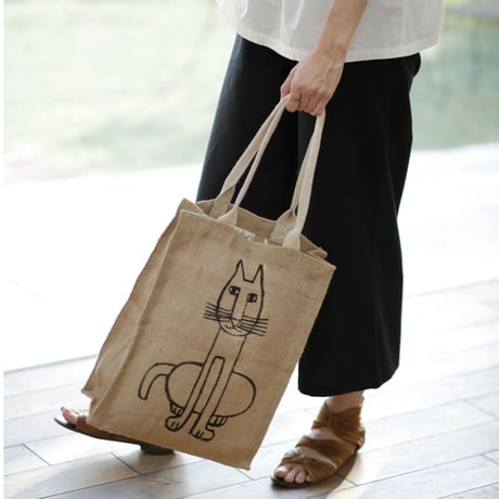 ジュートバッグ エイブルアート「ねこ」｜8336