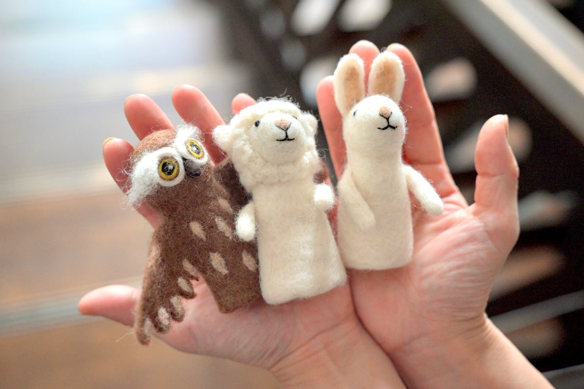 新作　指人形　羊毛フェルト ふわふわフェルト指人形 | Craftlink オンラインショップ