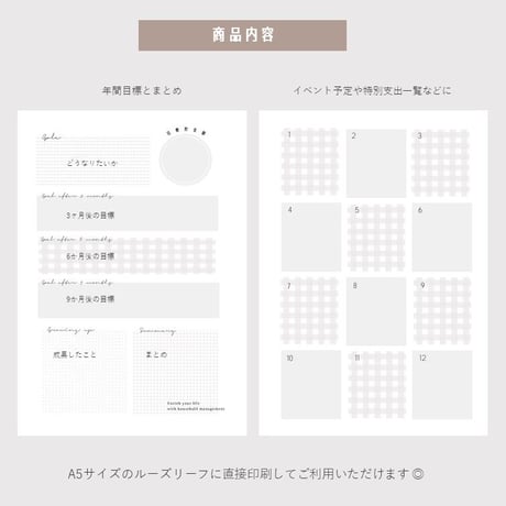 【A5】年間目標とまとめページ