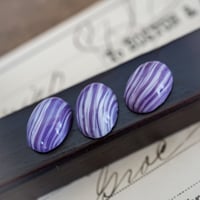 fe24◆3個◆ジャパンヴィンテージカボション14x10mm パープルストライプ