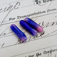 tt5◆3個◆イタリアヴィンテージビーズ16x4mm ダークブルー＆ピンク