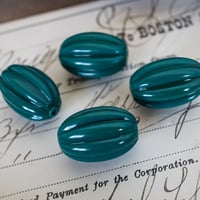 jh57◆4個◆西ドイツヴィンテージビーズ20x14mm アンティークグリーン