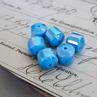 vg1011◆6個◆ヴィンテージビーズ10x11mm　オーロラブルー