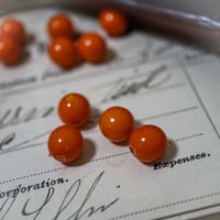 tr1027◆約100個◆カラーコーティングラウンドチェコビーズ8mm　オレンジブラウン