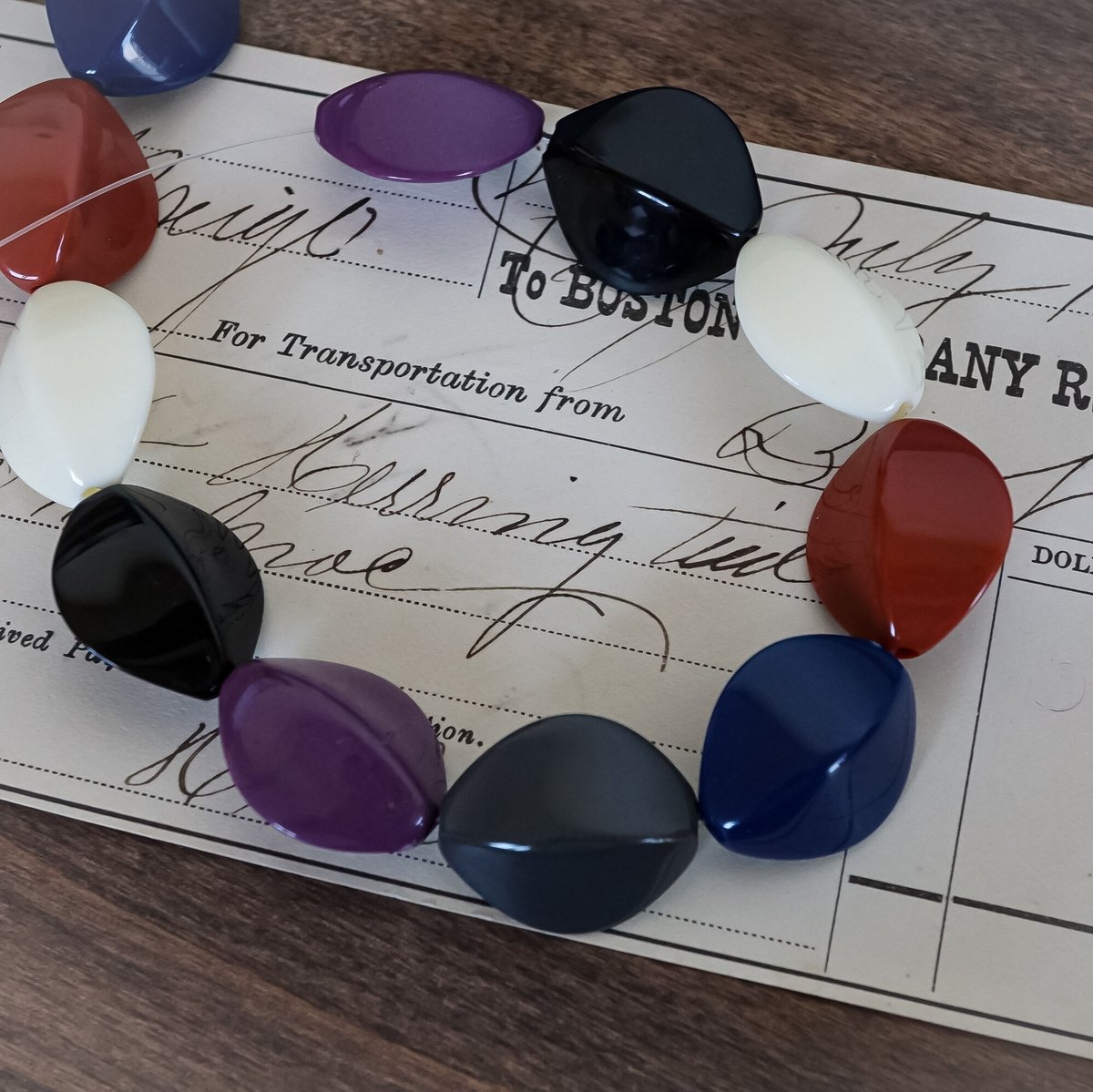 jh64◇4個◇西ドイツヴィンテージビーズ22x20mm フラットオーバル