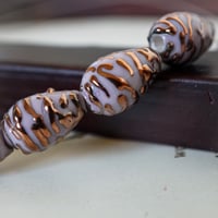 lu1341◆3個◆フィリグリーランプワークスペインビーズ14x9mm　ライトパープルカラー