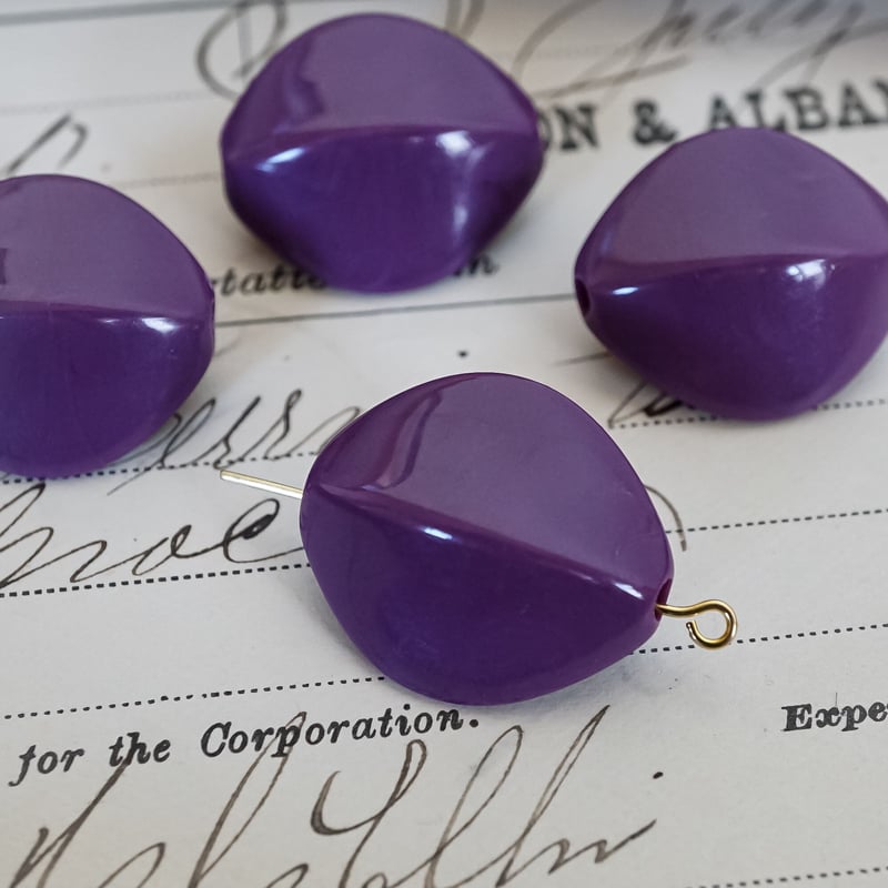 jh64◇4個◇西ドイツヴィンテージビーズ22x20mm フラットオーバル