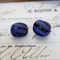 tt8◆2個◆西ドイツヴィンテージビーズ15x13mm ブラックラベンダー