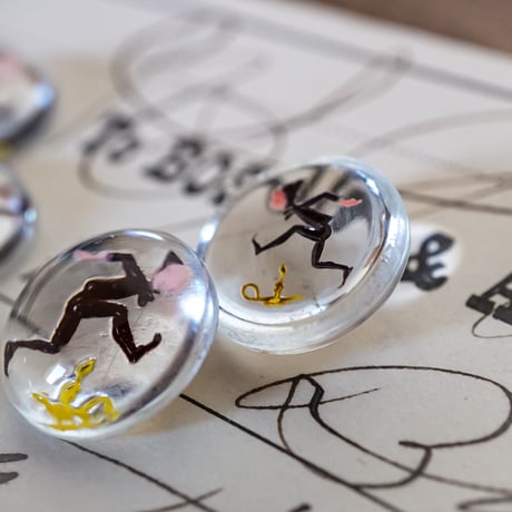 gk50◆1個◆チェコグラスインタリオカボション13mm マザーグース＊ジャック、すばしこく＊