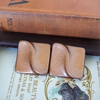 jh11◆2個◆イタリアヴィンテージカボション33mm ブロンズスクエア