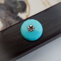 fe16◆1個◆西ドイツヴィンテージカボション13mm クラシカルターコイズ
