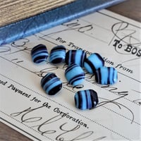 vi6◆8個◆西ドイツヴィンテージグラスストーン10x8mm 水色ブルーストライプ