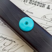 fe32◆1個◆西ドイツヴィンテージカボション13mm クラシカルターコイズRSなし