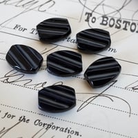 jh60◆6個◆西ドイツヴィンテージビーズ14x10mm フラットグルーヴ　ブラック