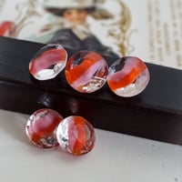 vi0108◆4個◆西ドイツヴィンテージグラスストーン　12mmローズピンクレッド