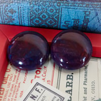 jh10◆2個◆イタリアヴィンテージカボション28mm パープルマーブル