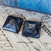 jh8◆2個◆イタリアヴィンテージカボション22mm ダークグレースクエア