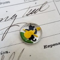 gk46◆1個◆チェコグラスインタリオカボション13mm マザーグース＊猫とバイオリン＊