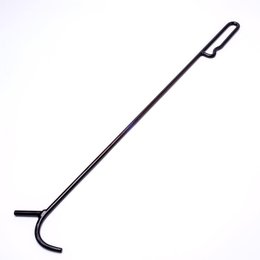 鉄製 手鍛造で作られた手鉤棒 玉掛け作業用 抑え棒 軽量な9mm丸棒