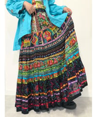 india cotton native tiered skirt/4030