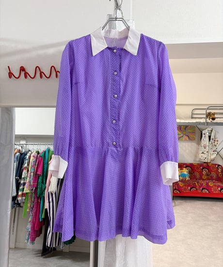 Purple dot mini dress/4414