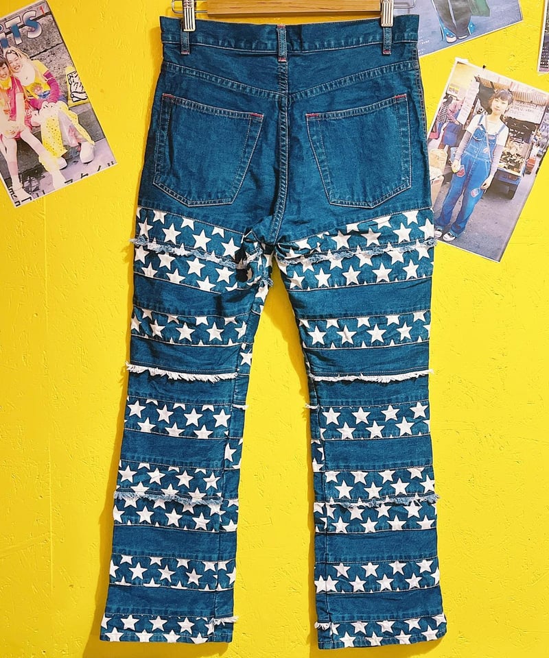 新品 ヒステリックグラマー デニムパンツ⭐︎星柄 パッチワーク