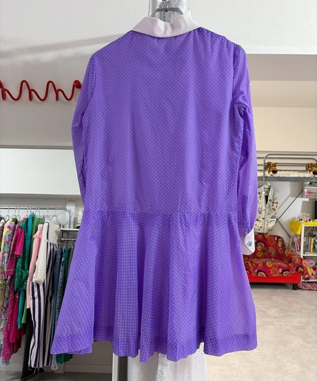 Purple dot mini dress/4414