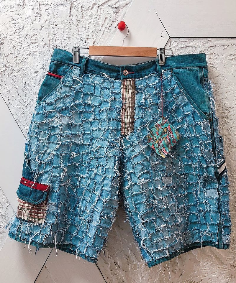 逆走(GYAKU＿SOU) クラストパッチワークBIGデニムパンツ | 古着